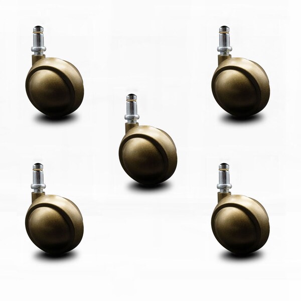 2.5 Inch Antique Metal Ball Caster - 7/16 Inch Grip Ring Stem - SCC, 5PK